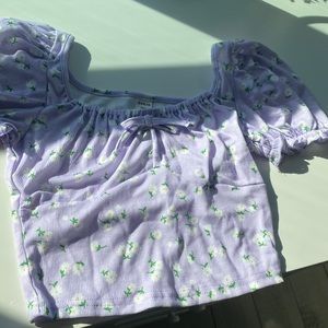 Brand shein color purple and white bow at the top